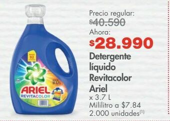 Metro Detergente líquido revitacolor ariel x 3.7 l oferta