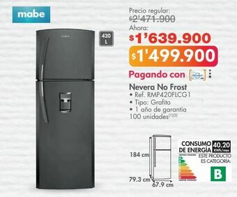 Metro Nevera no frost mabe oferta