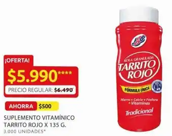 Ara Suplementos Vitamínico Tarrito Rojo x 135g oferta