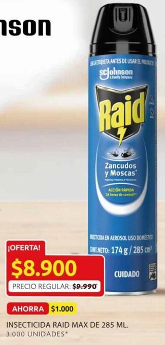 Ara Insecticida Raid Max de 285ml oferta