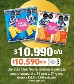 Jumbo Club social galletas original o integral oferta