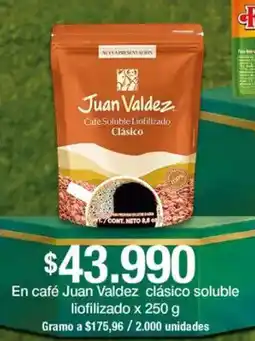 Jumbo Juan valdez en café clásico soluble liofilizado oferta