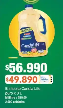 Jumbo Canola life en aceite puro oferta