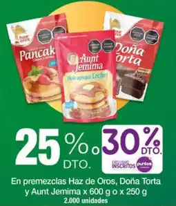 Jumbo Haz de oros, doña torta y aunt jemima en premezclas oferta