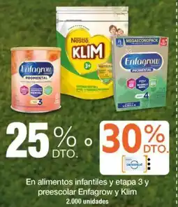 Jumbo Enfagrow y klim en alimentos infantiles y etapa 3 y preescolar oferta