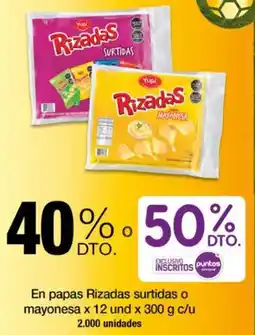 Jumbo En papas rizadas surtidas o mayonesa oferta