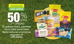 Jumbo En galletas greco, palomitas act ii, frutos secos doña betty, aceitunas y conservas vegetales 3A oferta