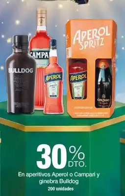 Jumbo Aperol o campari y ginebra bulldog en aperitivos oferta