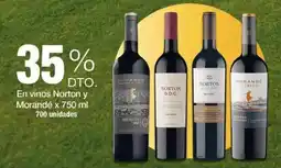 Jumbo Norton y morandé en vinos oferta