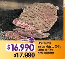 Jumbo Beef steak en bandeja oferta