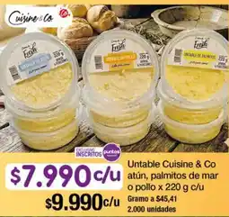 Jumbo Cuisine & co untable atún, palmitos de mar o pollo oferta
