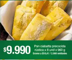 Jumbo Pan ciabatta precocida rústica oferta