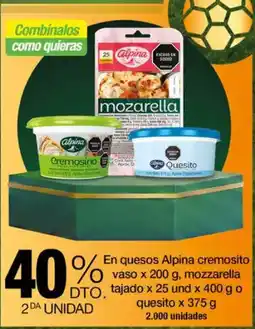 Jumbo En quesos alpina cremosito vaso oferta