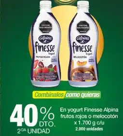Jumbo En yogurt finesse alpina frutos rojos o melocotón oferta