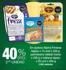 Jumbo En quesos alpina finesse tajado oferta