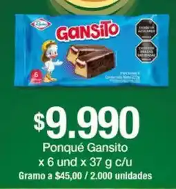 Jumbo Gansito ponqué oferta