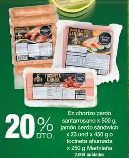 Jumbo Madrileña en chorizo cerdo santarrosano oferta