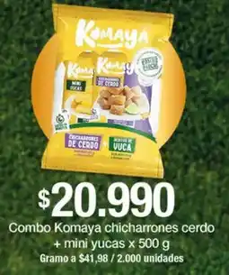Jumbo Komaya combo chicharrones cerdo + mini yucas oferta