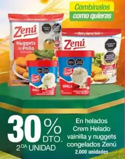 Jumbo Zenú en helados crem helado vainilla y nuggets congelados oferta