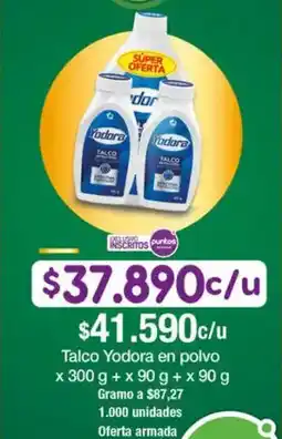Jumbo Yodora talco en polvo oferta