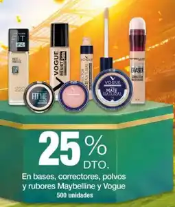 Jumbo En bases, correctores, polvos y rubores maybelline y vogue oferta
