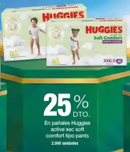 Jumbo Huggies en pañales active sec soft comfort pants oferta