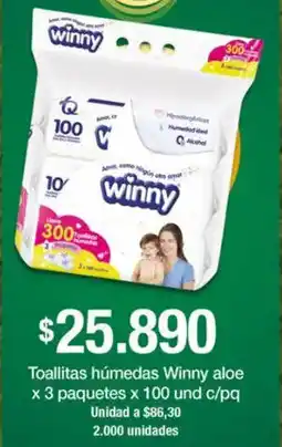 Jumbo Winny aloe toallitas húmedas oferta