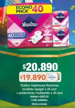 Jumbo Nosotras toallas higiénicas invisible rapigel oferta