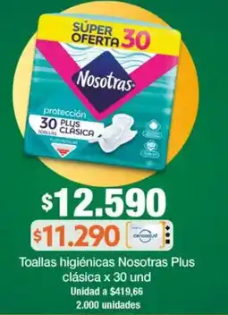Jumbo Nosotras toallas higiénicas plus clásica oferta