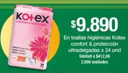 Jumbo Kotex en toallas higiénicas confort & protección ultradelgadas oferta