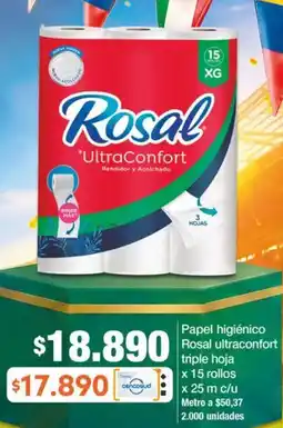 Jumbo Rosal ultraconfort papel higiénico triple hoja oferta