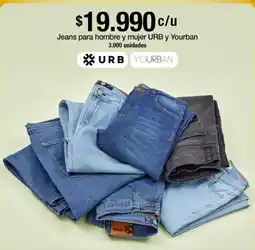 Jumbo Urb y yourban jeans para hombre y mujer oferta