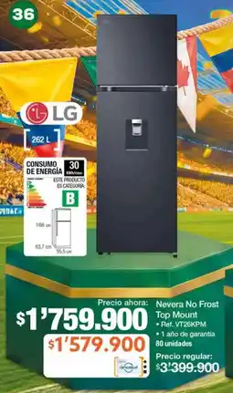 Jumbo Lg nevera no frost top mount oferta