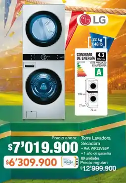 Jumbo Lg torre lavadora secadora oferta