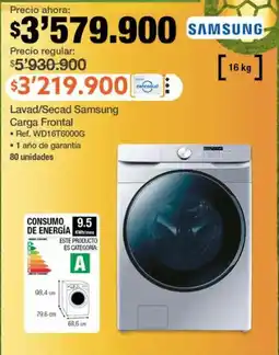 Jumbo Samsung lavad/secad carga frontal oferta