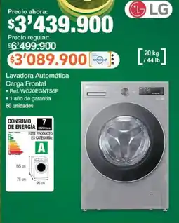 Jumbo Lg lavadora automática carga frontal oferta
