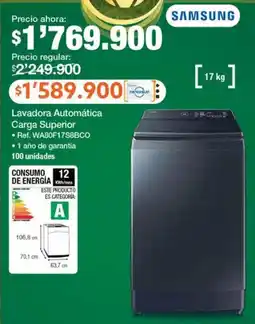 Jumbo Samsung lavadora automática carga superior oferta
