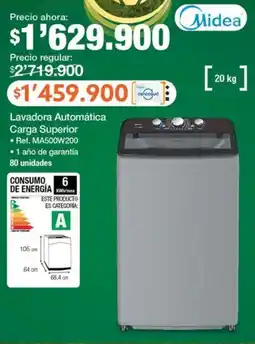 Jumbo Midea lavadora automática carga superior oferta