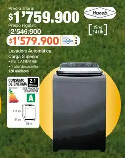 Jumbo Haceb lavadora automática carga superior oferta