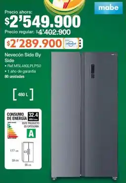 Jumbo Mabe nevecón side by side oferta