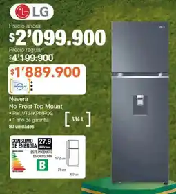 Jumbo Lg nevera no frost top mount oferta