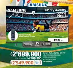 Jumbo Samsung smart tv led uhd 4k 70" oferta