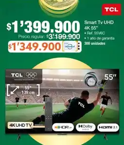 Jumbo Tcl smart tv 55" oferta