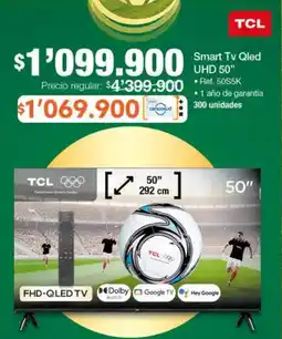 Jumbo Tcl smart tv qled uhd 50" oferta