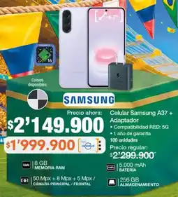 Jumbo Samsung A37 + celular adaptador oferta