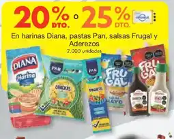 Metro Diana, pastas pan, salsas frugal y aderezos en harinas oferta