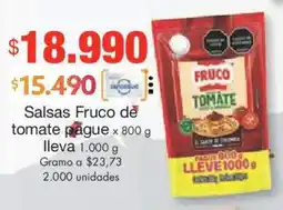 Metro Salsas fruco de tomate pague oferta