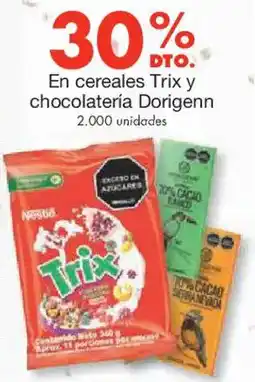 Metro Trix y chocolatería dorigenn en cereales oferta
