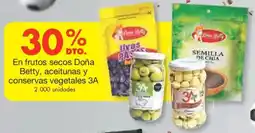 Metro En frutos secos doña betty, aceitunas y conservas vegetales 3a oferta