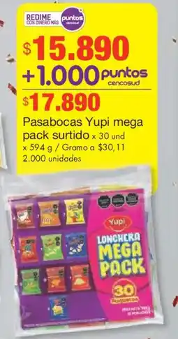 Metro Yupi pasabocas mega pack surtido oferta
